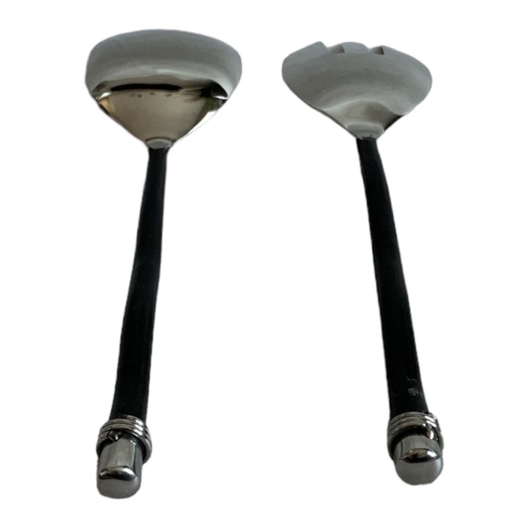VNTG Serving Silverware Storehouse Artisan Server 2Pcs Stainless Steel SALAD SET - Picture 3 of 6